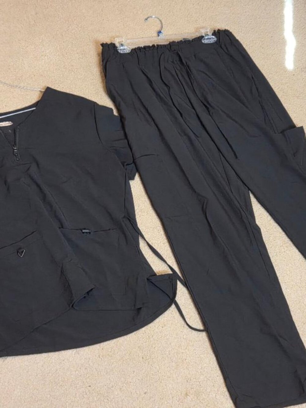 Scrubs, Black, Top L, Bottom XL